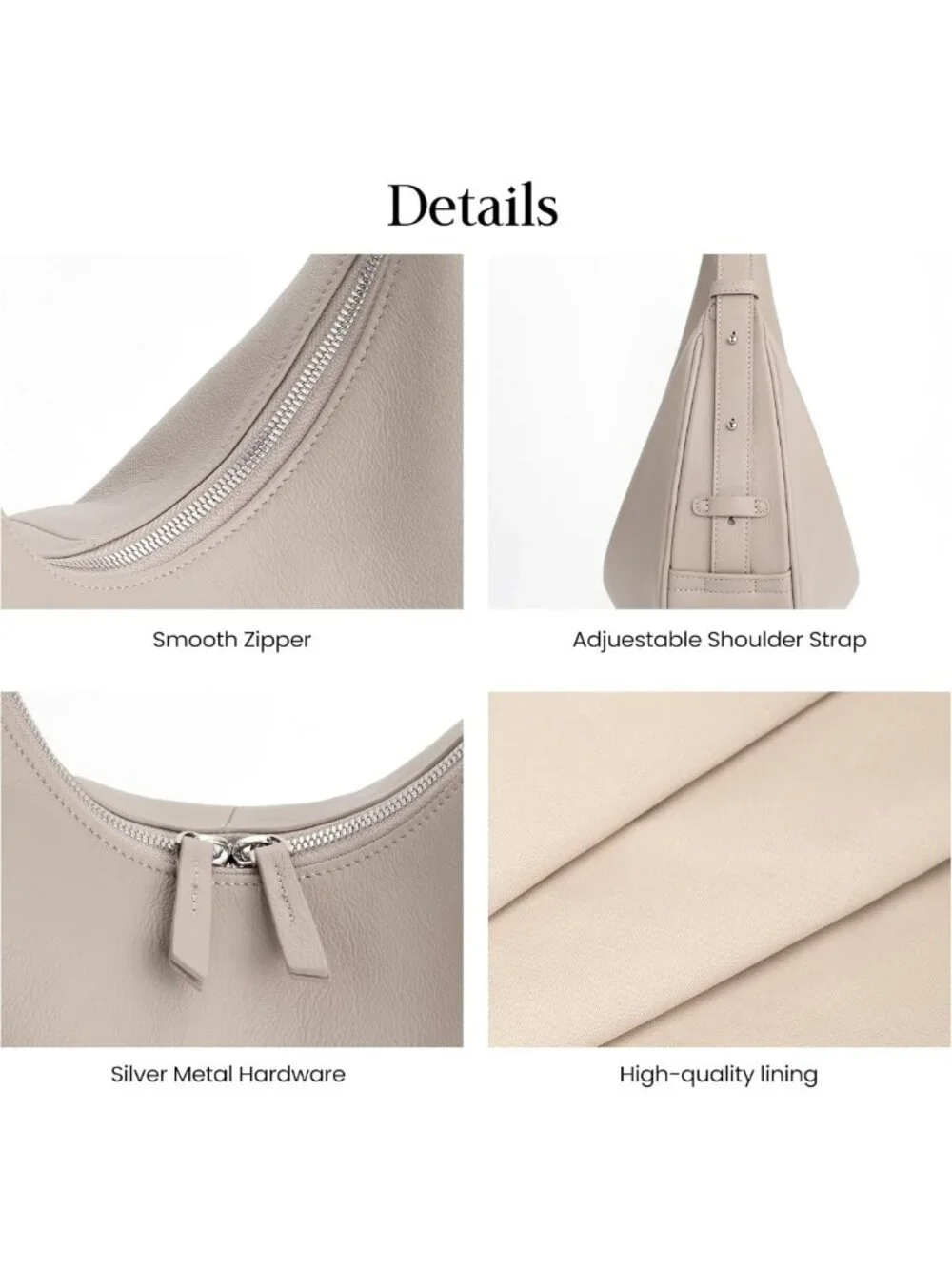 Genuine Leather Slouchy Hobo Bag | Stylish Crescent Crossbody Purse for Women